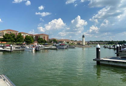 Rockwall marina and lighthouse on Lake Ray Hubbard