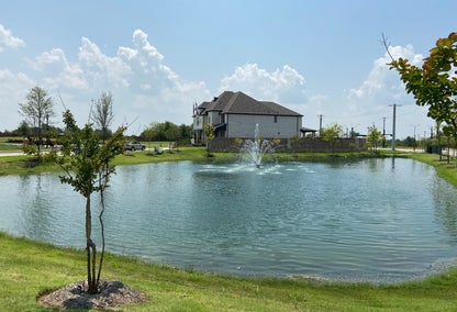 Small pond with fountain in Little Elm, TX