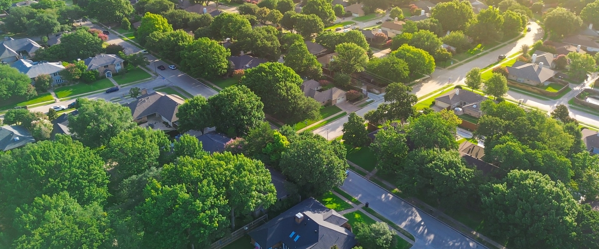 Aerial view of North Dallas neighborhood